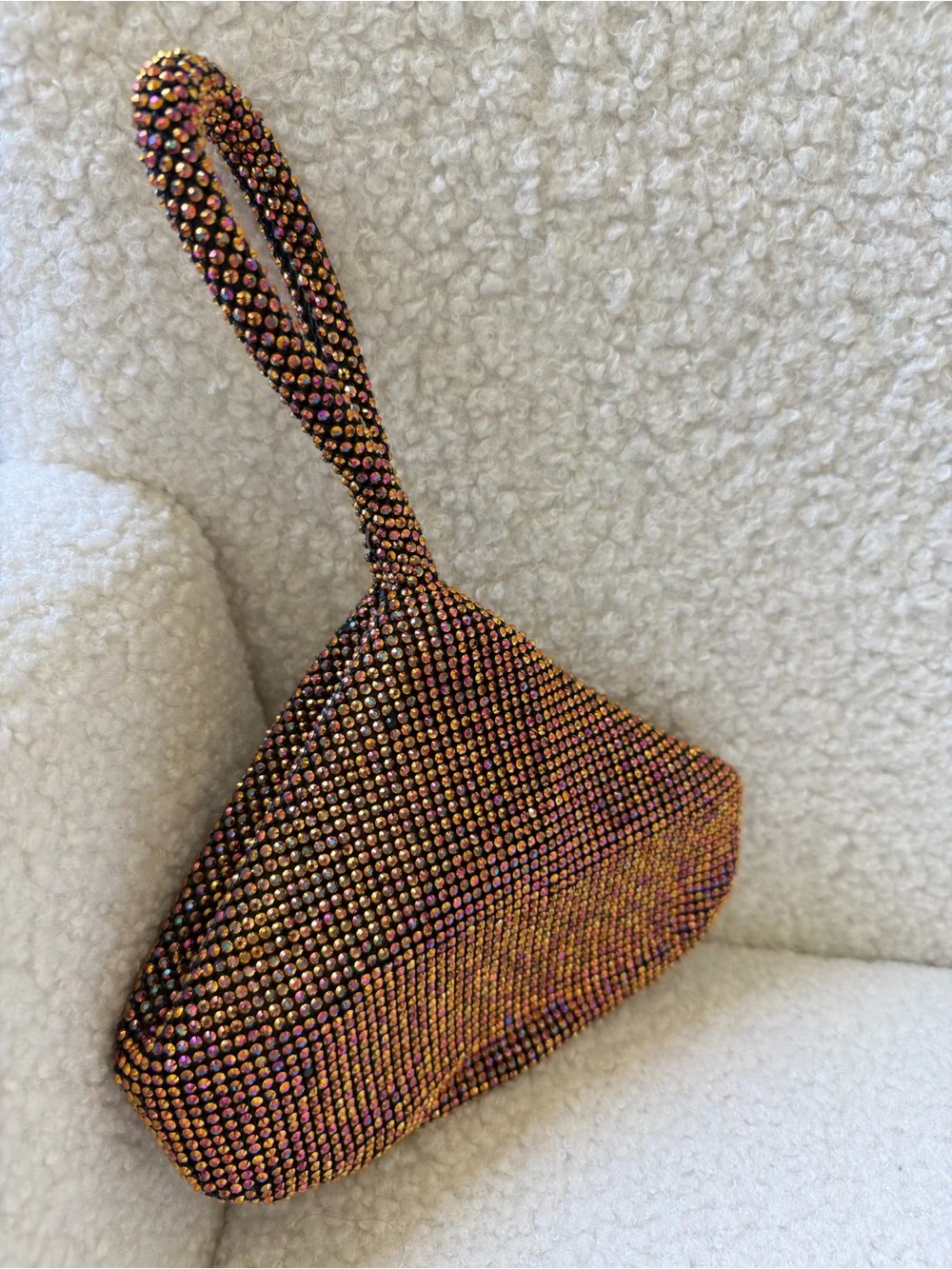 Crystal-Embellished Wristlet Clutch